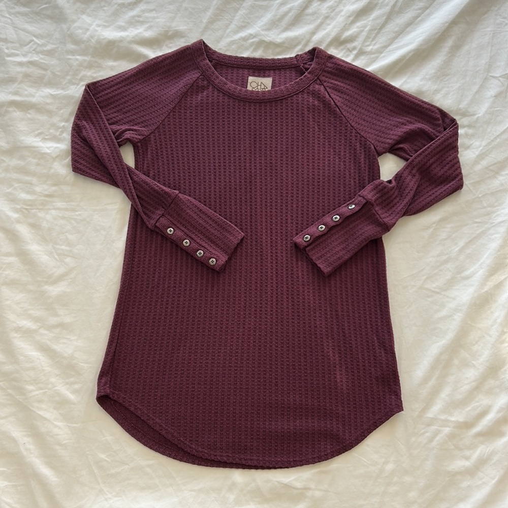 Chaser brand waffle knot long sleeve Henley size small